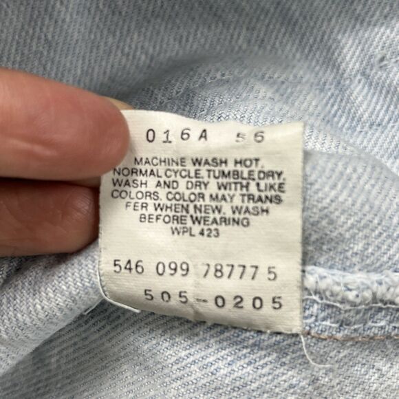 VTG 90s Levi’s Men’s 505 Jeans Red Tab 41X29 USA Light Wash Denim Blue Fade - Picture 5 of 16